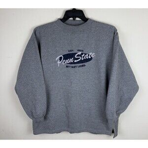 Vintage 90s Penn State University Embroidered Crewneck/Sweatshirt / Grey / Large